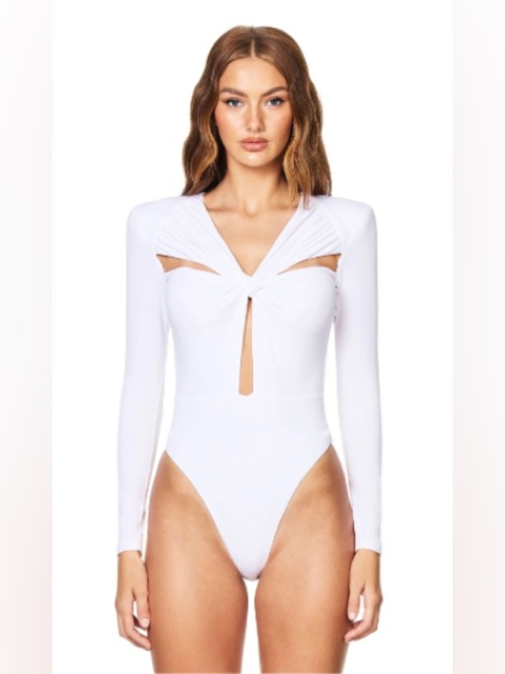 Nookie Elixr Sexy White with Cut-outs Bodysuit SOLD OUT New Size Large